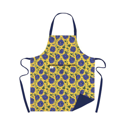 Blue Flowers Organic Cotton Apron