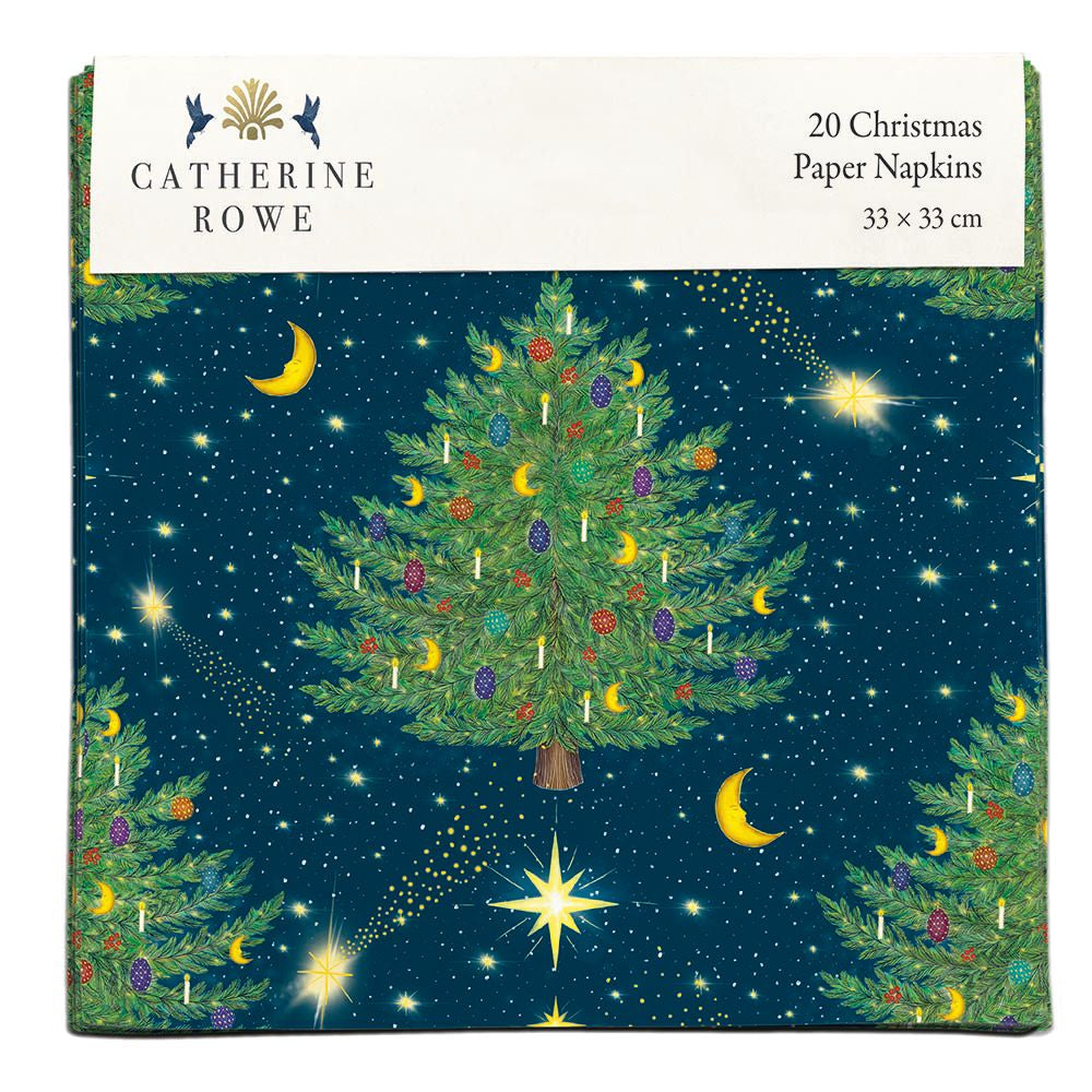 Celestial Christmas Tree Paper Napkins